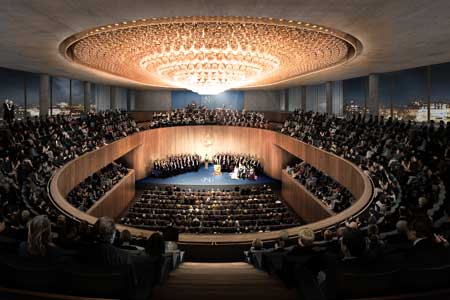 Auditorium med 1400 sittplatser.